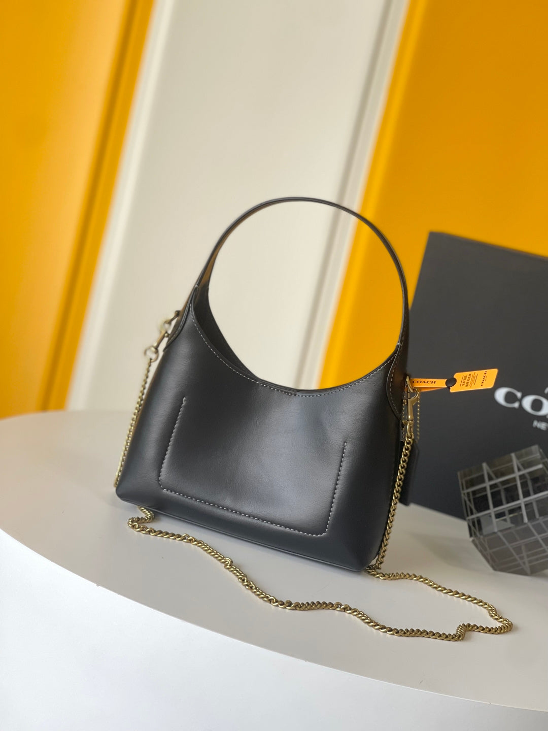 Coach Brooklyn Shoulder Bag 23 Black Calfskin