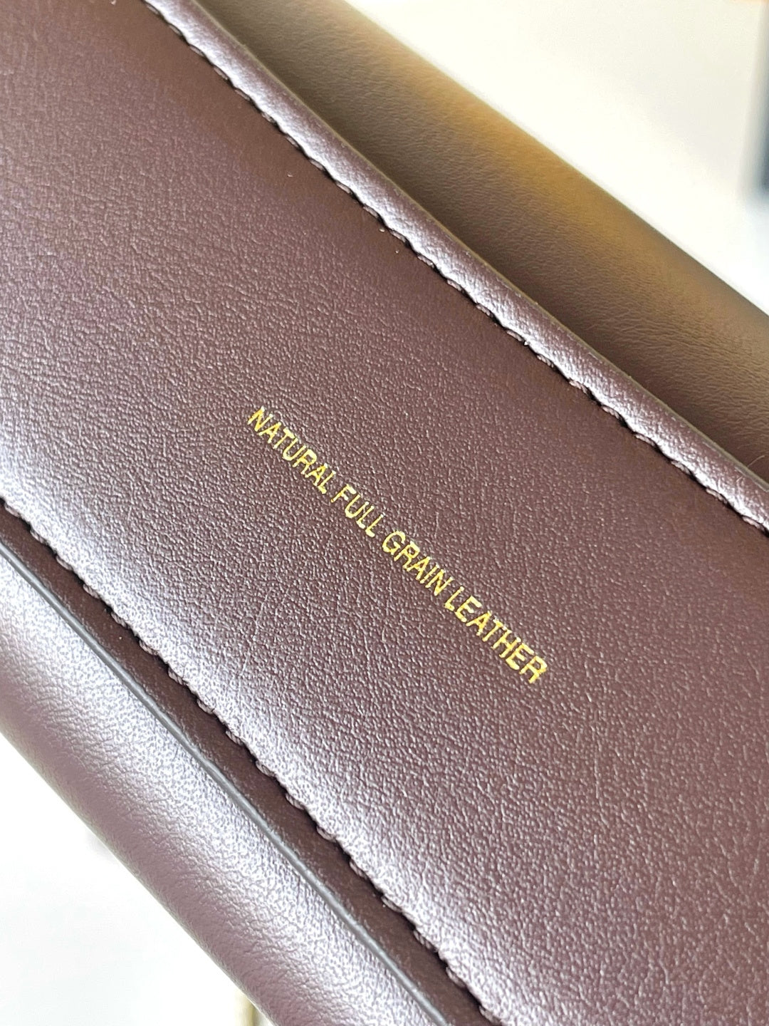 Coach Brooklyn Shoulder Bag 23 Chocolate Calfskin