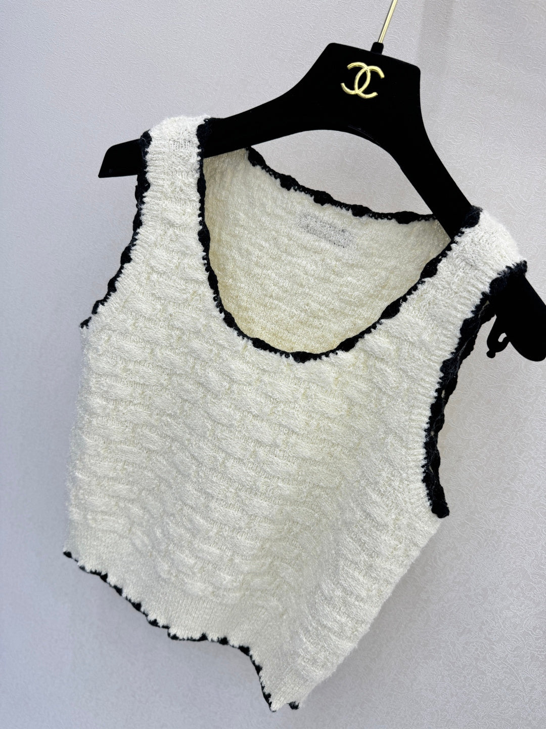 CC 26s Vest Black White Tweed Silk 363530