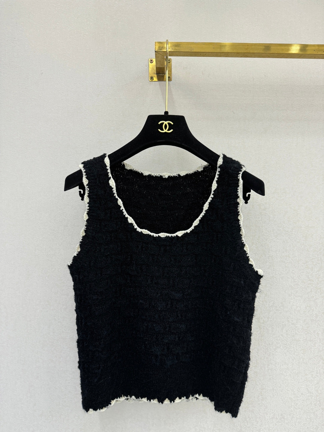 CC 26s Vest Black Cotton Silk 363531