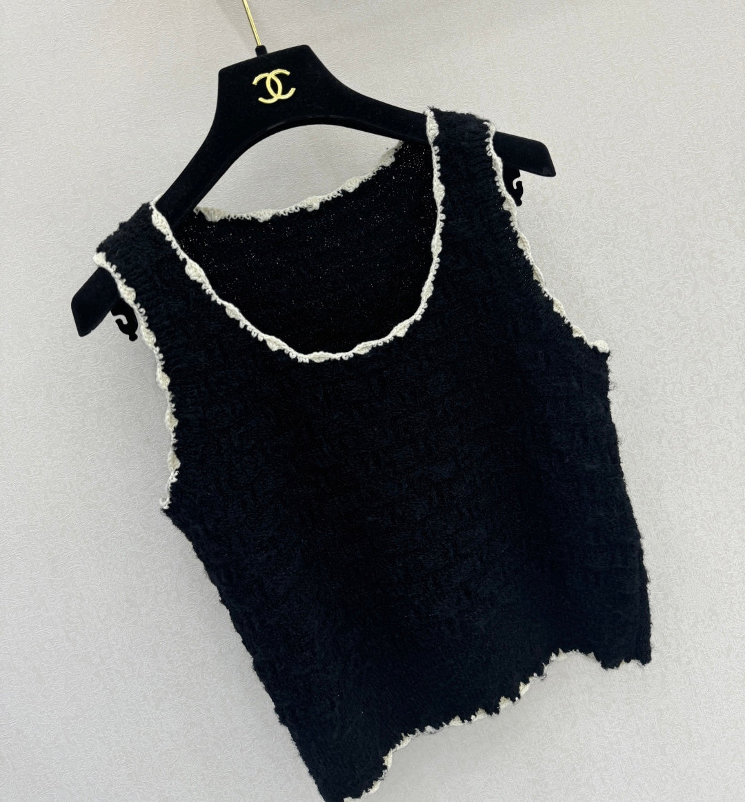 CC 26s Vest Black Cotton Silk 363531