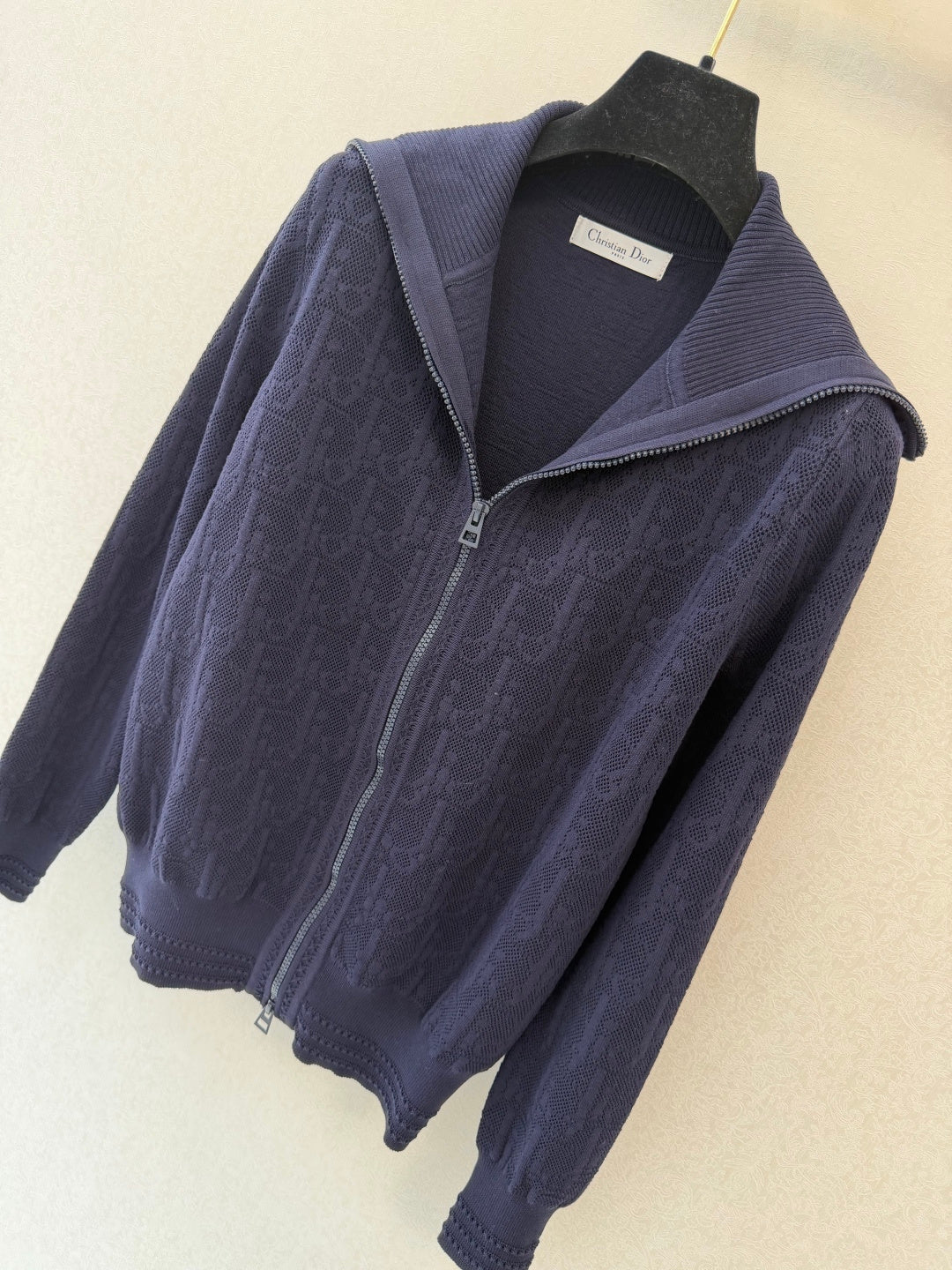 CD 26s Set Double-Zip Collar Cardigan+ Long Pant Navy Blue Tencel 424797