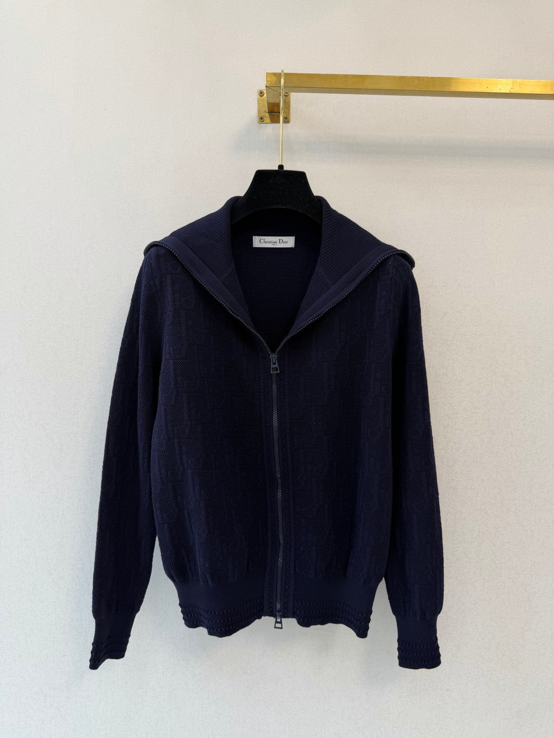 CD 26s Set Double-Zip Collar Cardigan+ Long Pant Navy Blue Tencel 424797