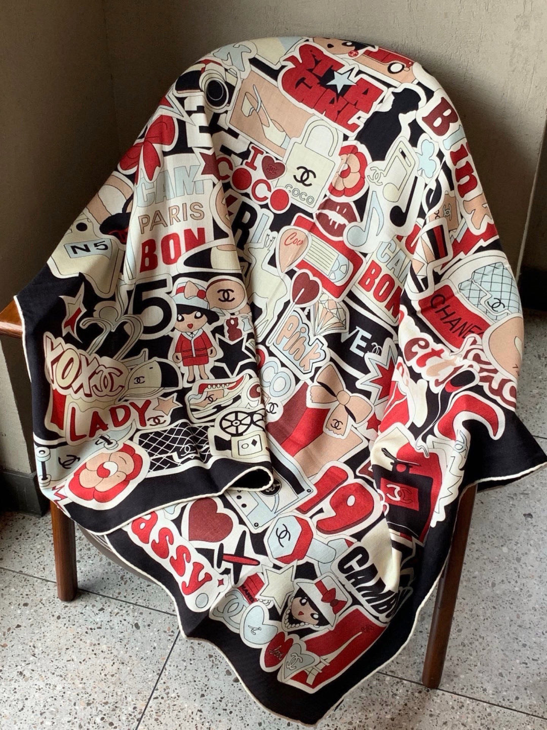 Chanel 26s Scarf 140 In Silk Cashmere 309866