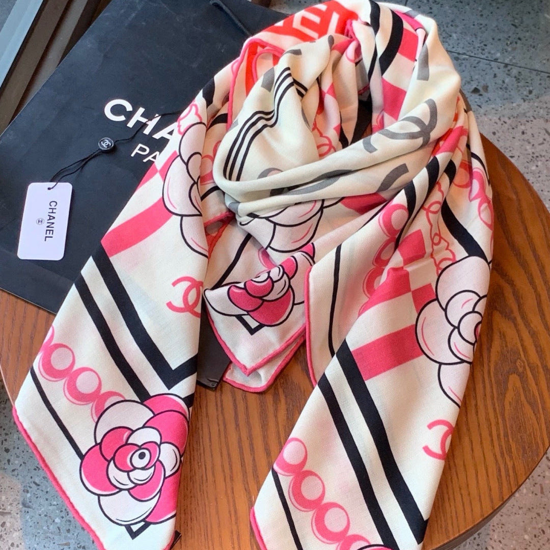 Chanel 26s Scarf 140 In Silk Cashmere 309894
