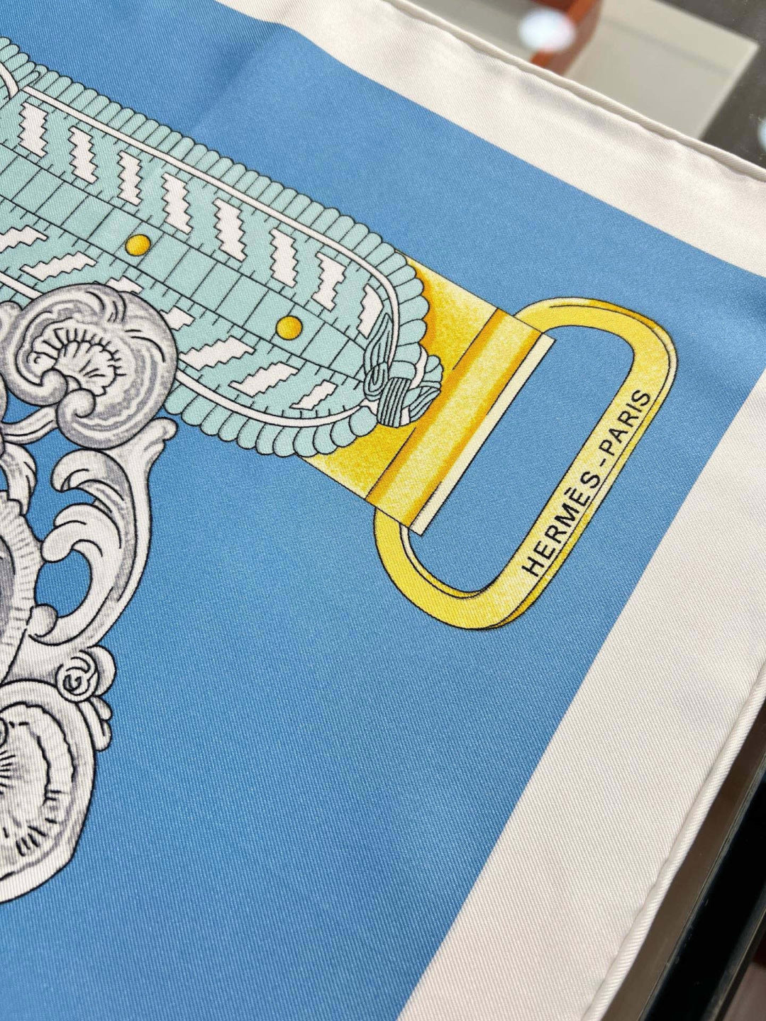 Hermes 26s Printed Square Scarf 90 In Silk 309941