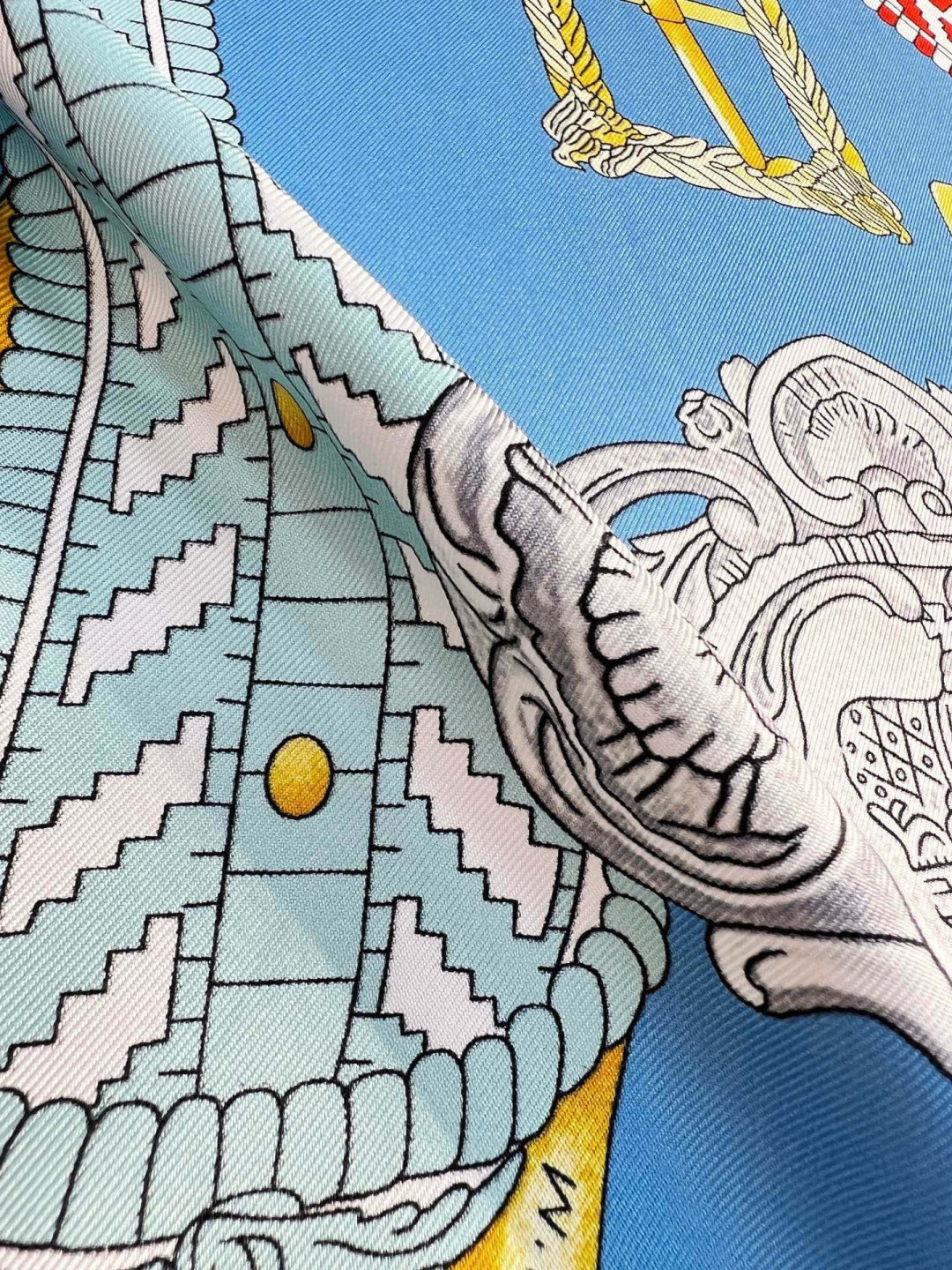 Hermes 26s Printed Square Scarf 90 In Silk 309941