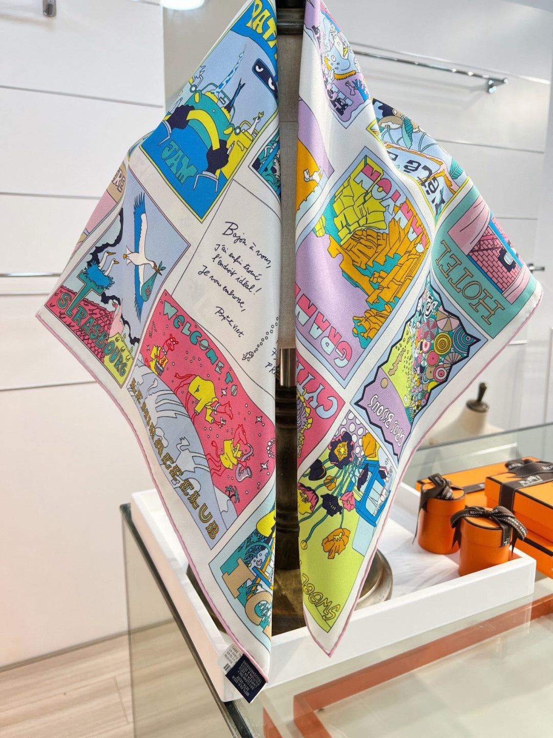 Hermes 26s Printed Square Scarf 90 In Silk 309945