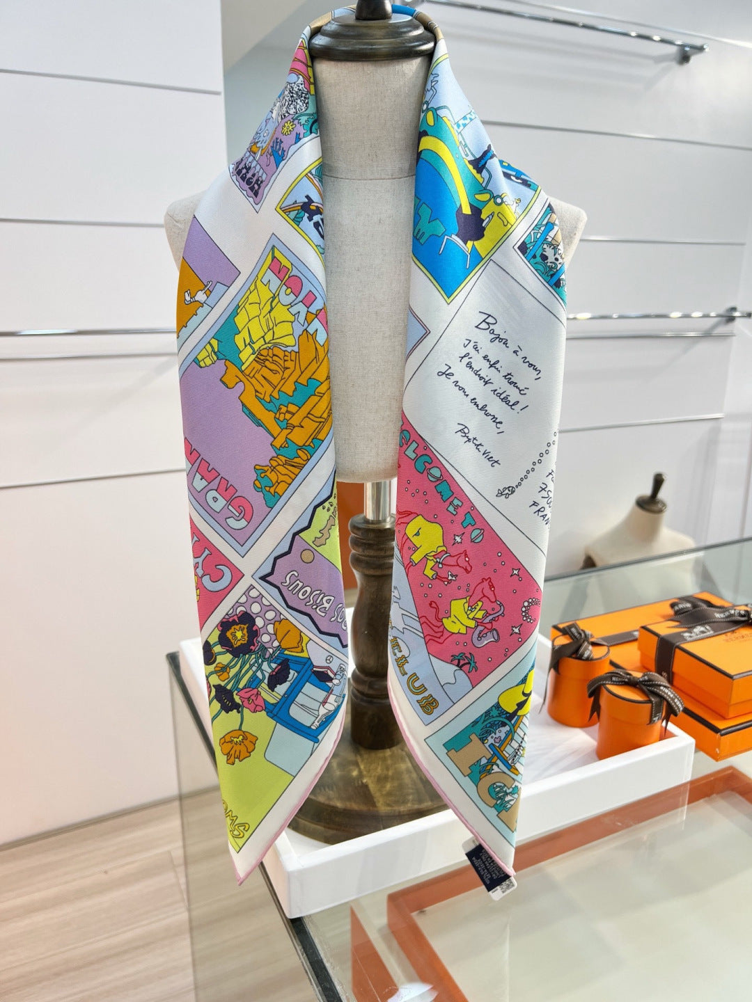 Hermes 26s Printed Square Scarf 90 In Silk 309945
