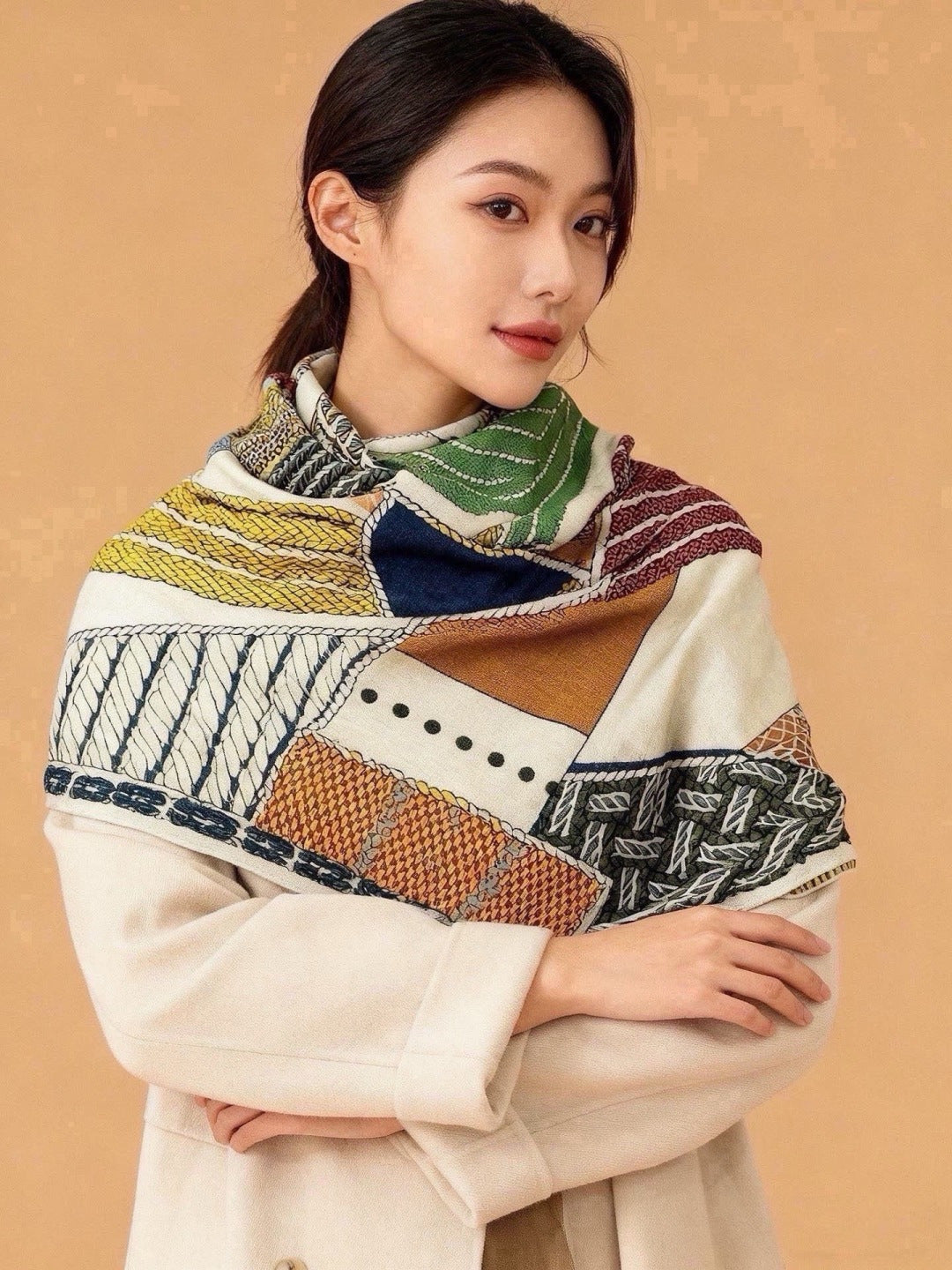 HM 26s Scarf 140 In Cashmere And Silk 446742