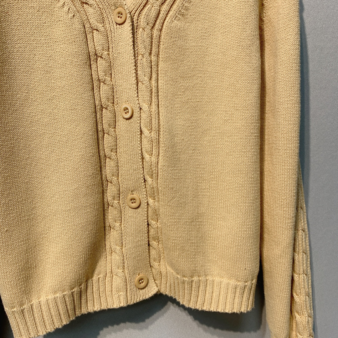 MaxMara Knit V-neck Yellow Wool cardigan 342105
