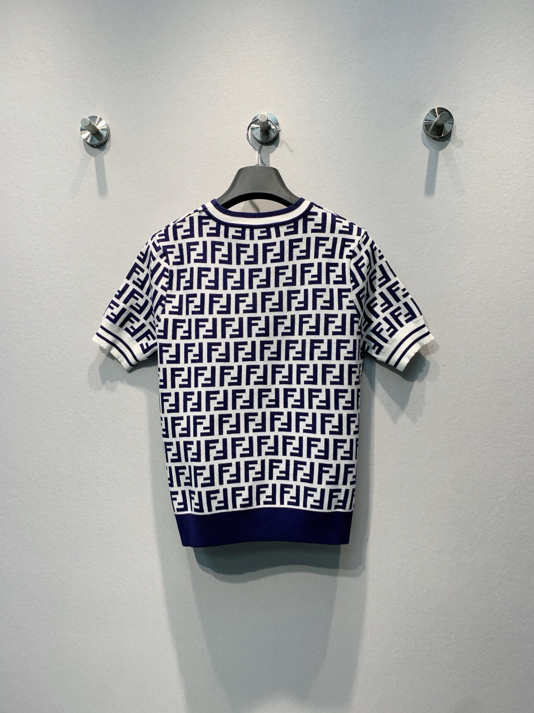Fendi 26s Monogram Knit Short-Sleeve T-Shirt 406285