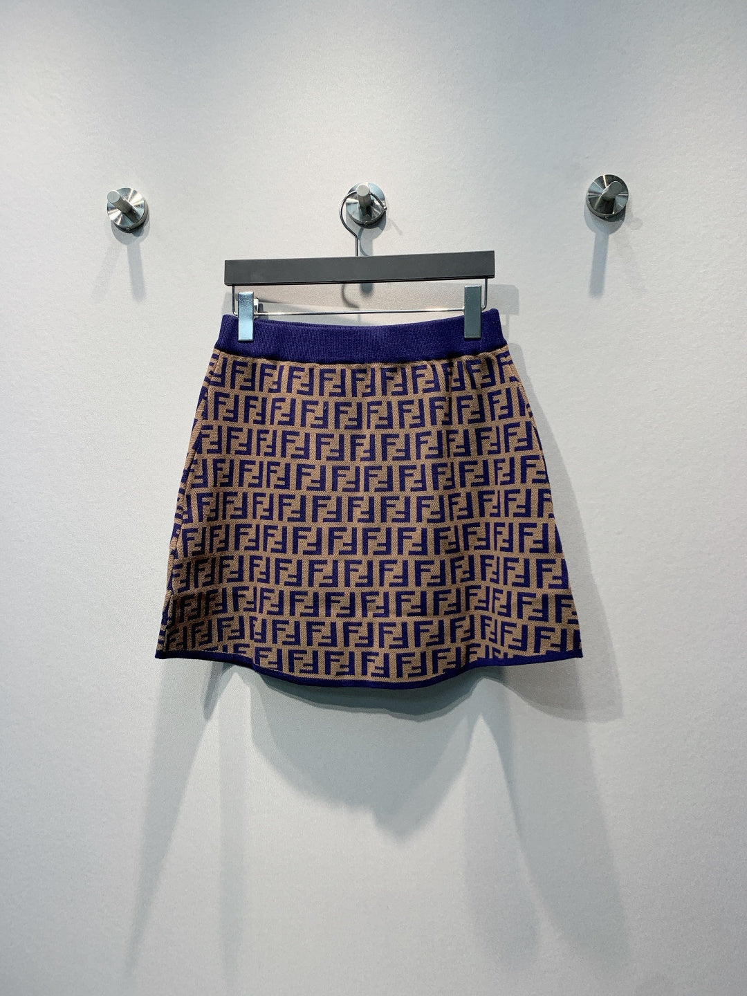 Fendi 26s Monogram Knit Midi Skirt 406288