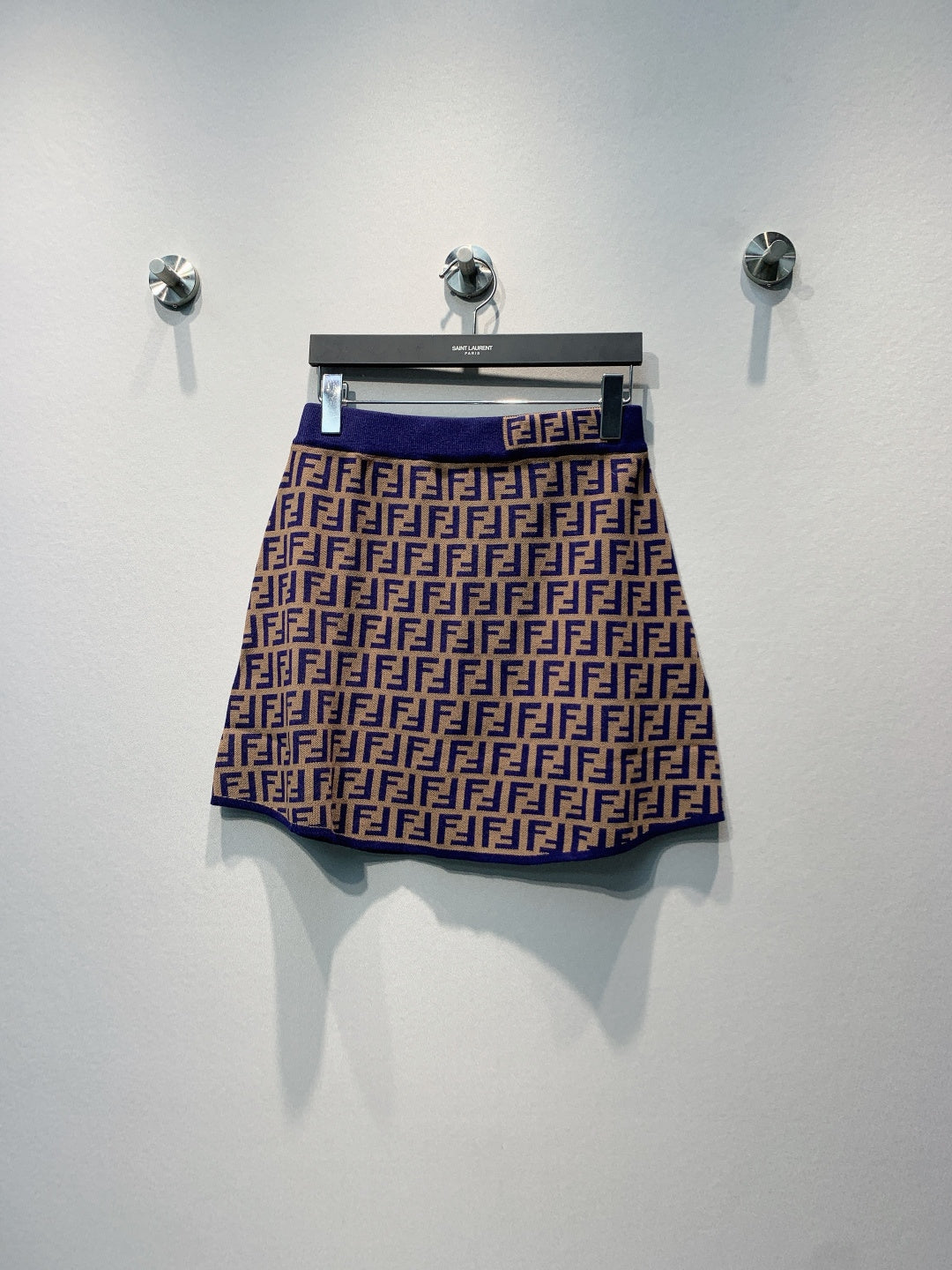 Fendi 26s Monogram Knit Midi Skirt 406288