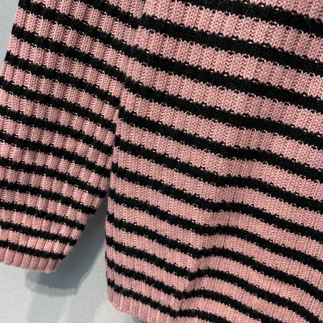 CD 26s Lucky Star Striped Knit Sweater Black Pink Wool 413831