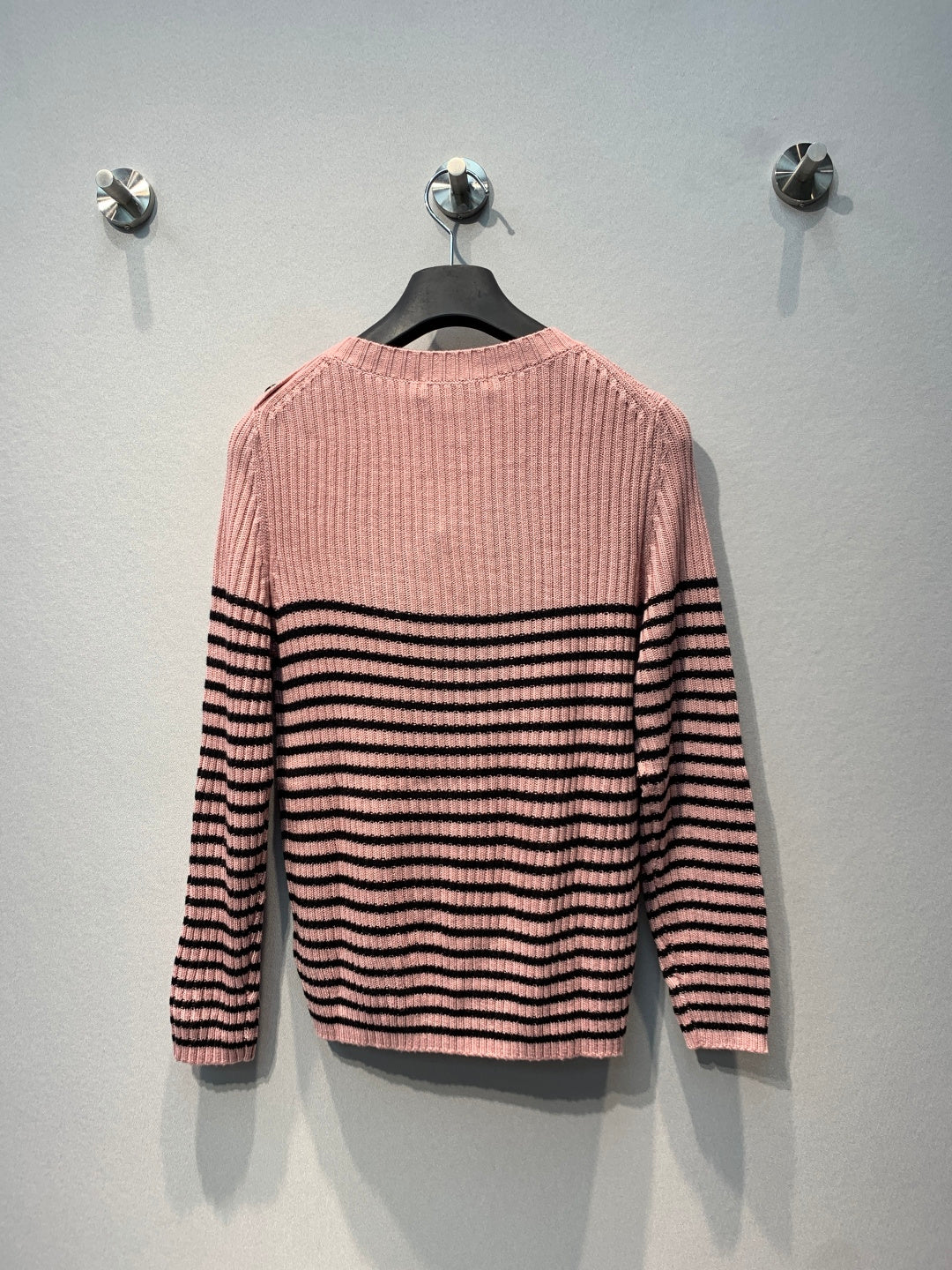 CD 26s Lucky Star Striped Knit Sweater Black Pink Wool 413831
