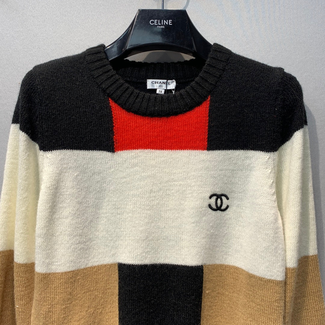 CC 26s Multicolor Patchwork Knitwear Wool 413898