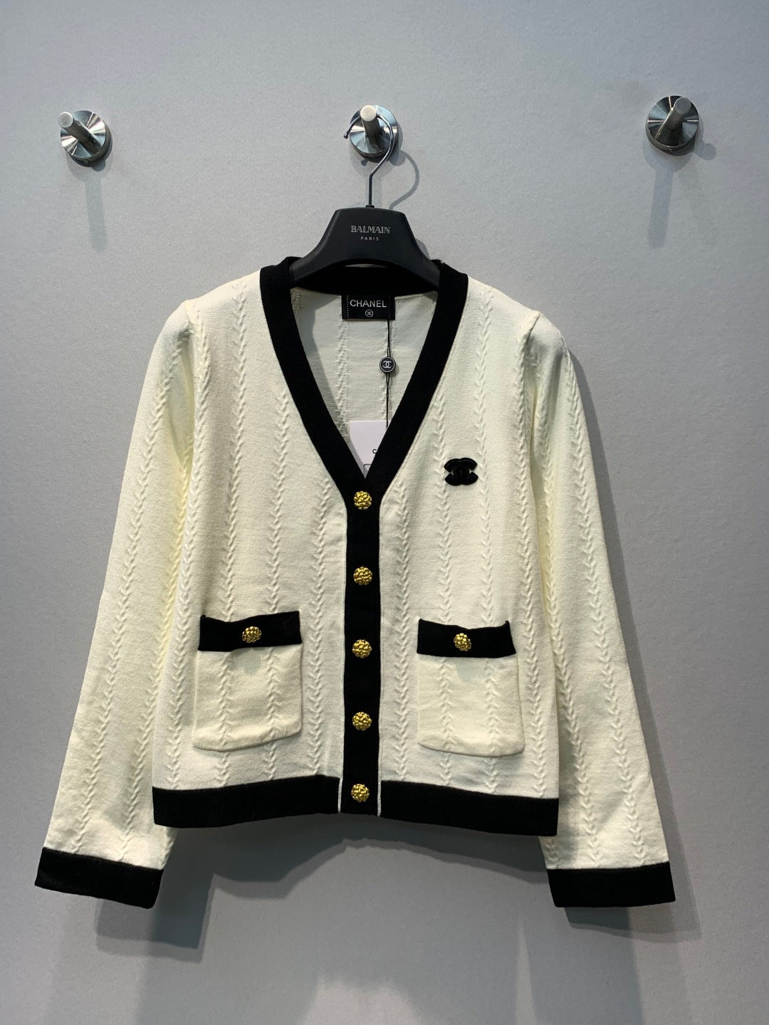 CC  26s Knit Cardigan Ivory Knitwear 416455