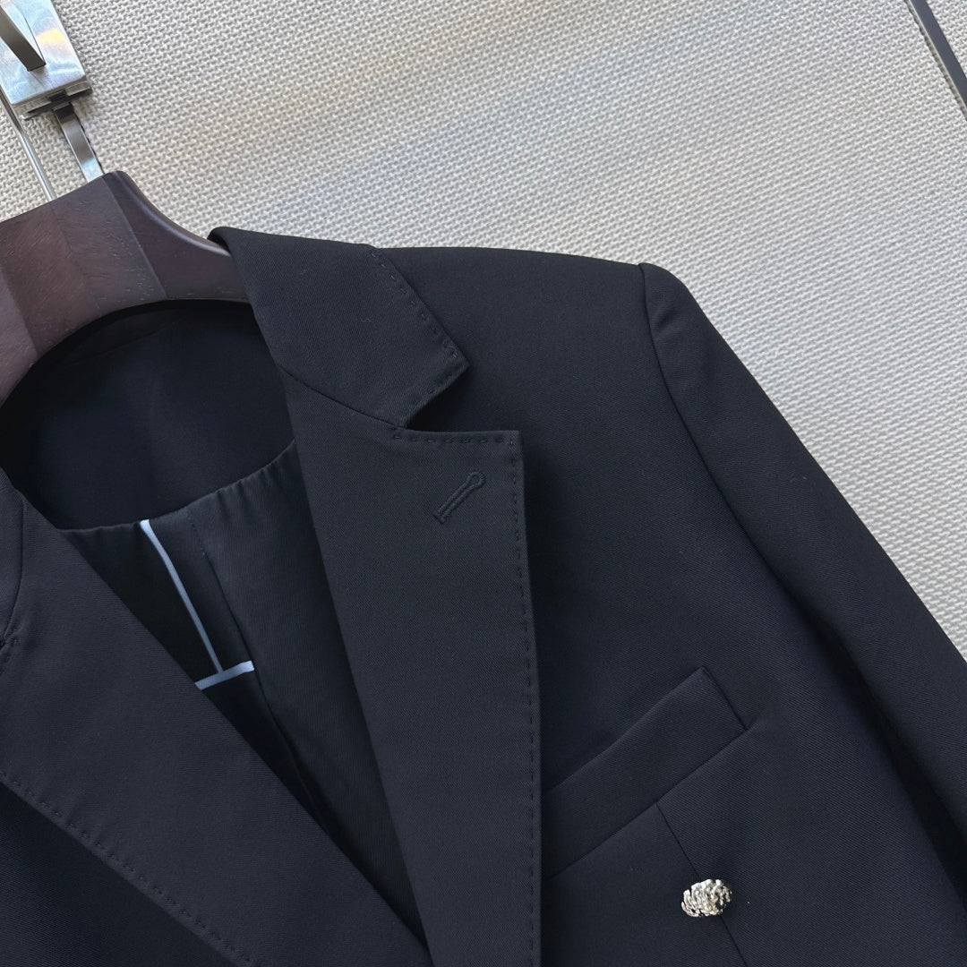 CC 26s Jacket Gabardine Black Wool Cotton Polyester 409110