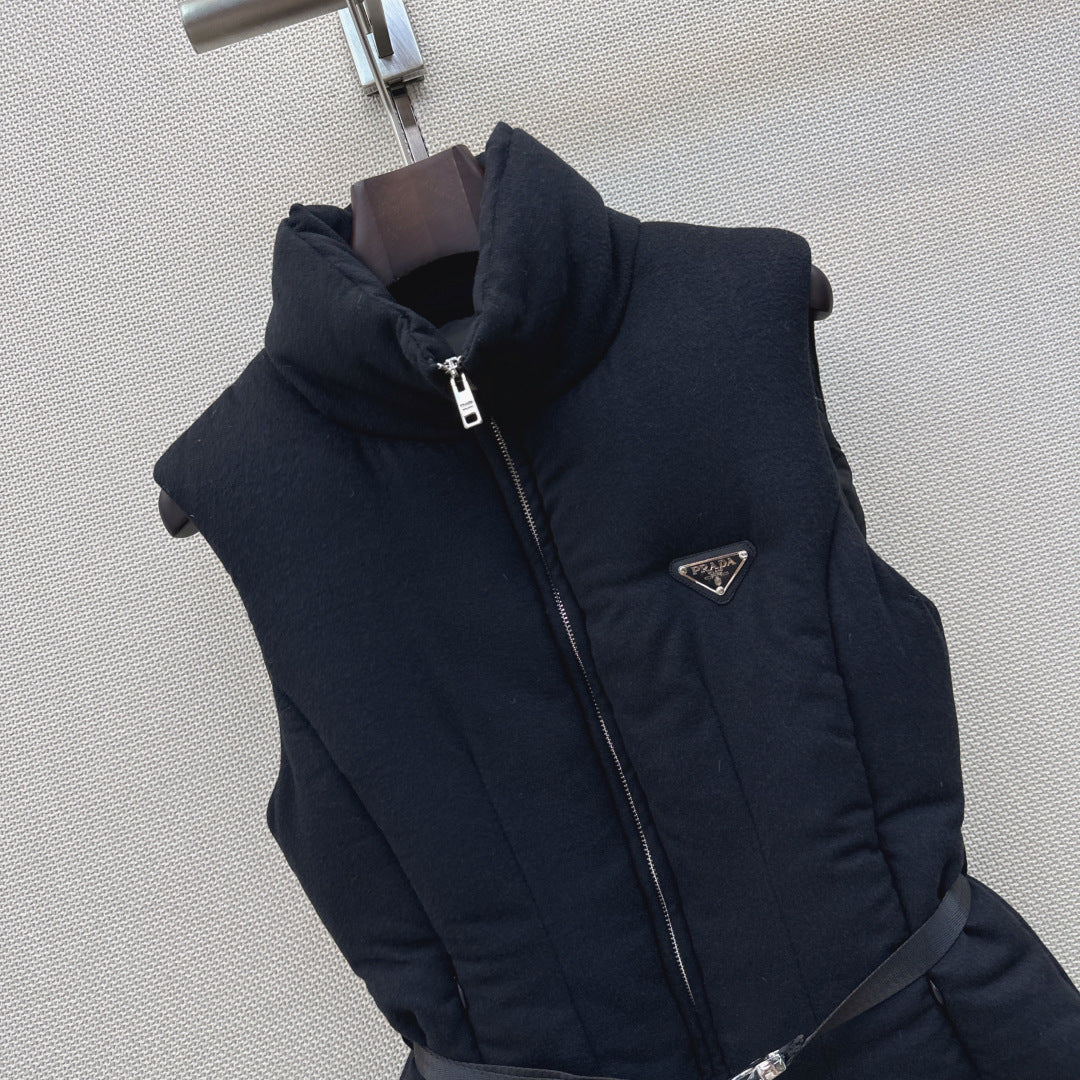 Prada 26s Loden Down Vest Black Down Filling 419335