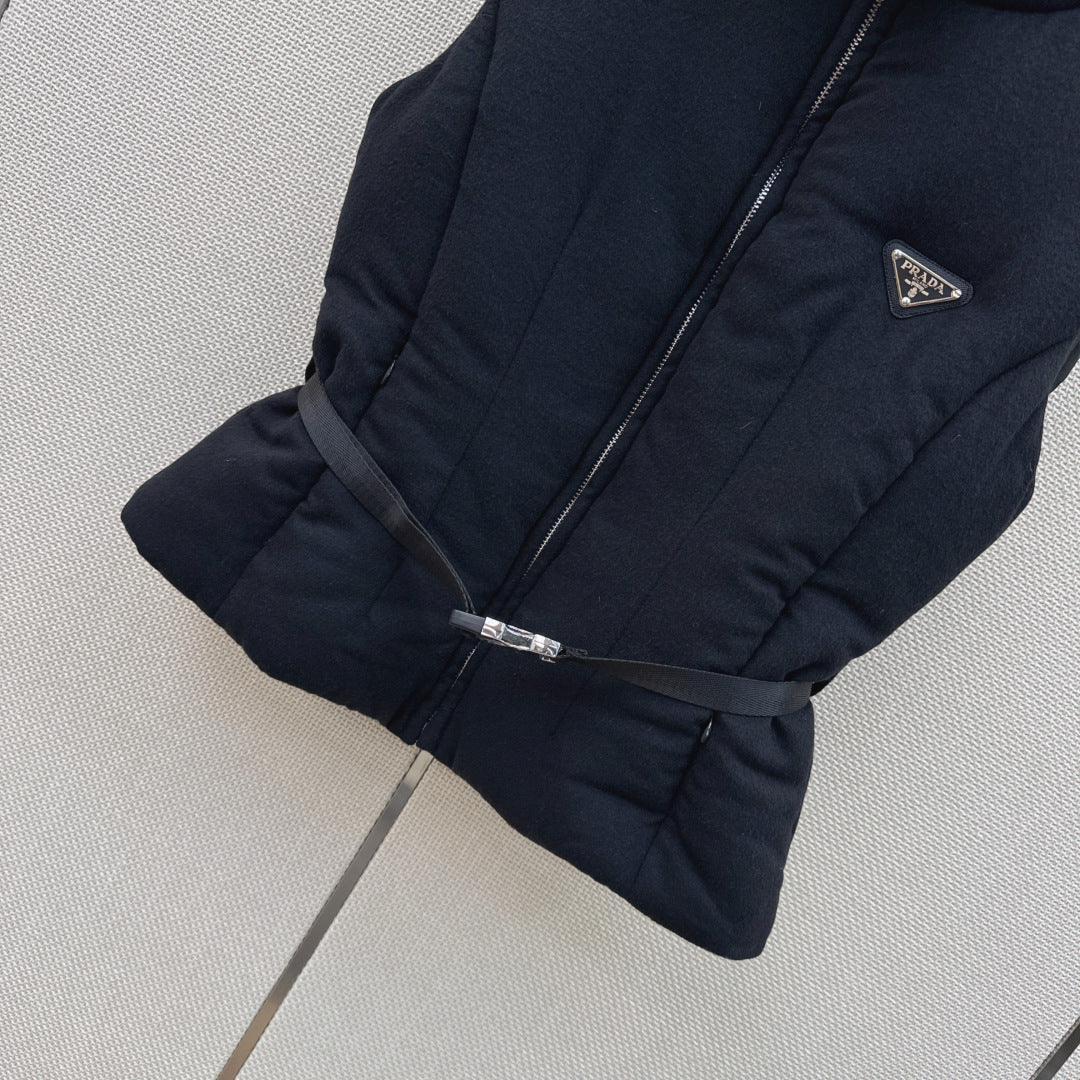 Prada 26s Loden Down Vest Black Down Filling 419335