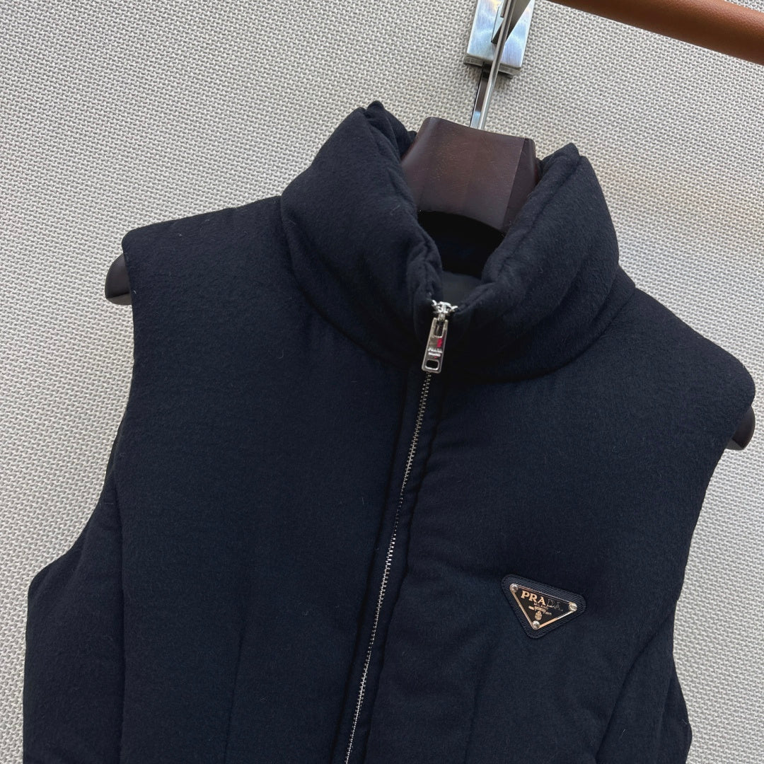 Prada 26s Loden Down Vest Black Down Filling 419335