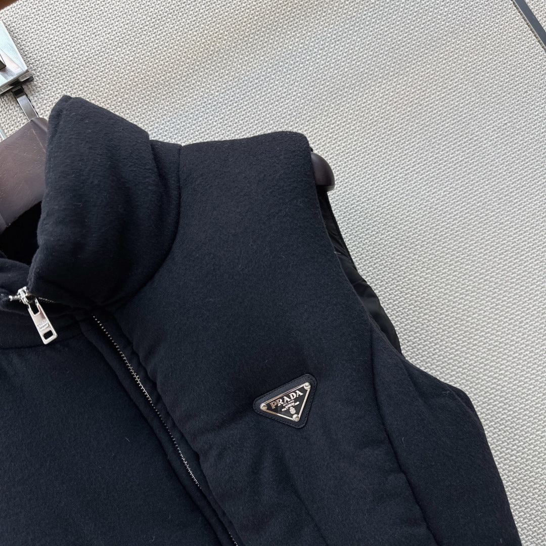 Prada 26s Loden Down Vest Black Down Filling 419335