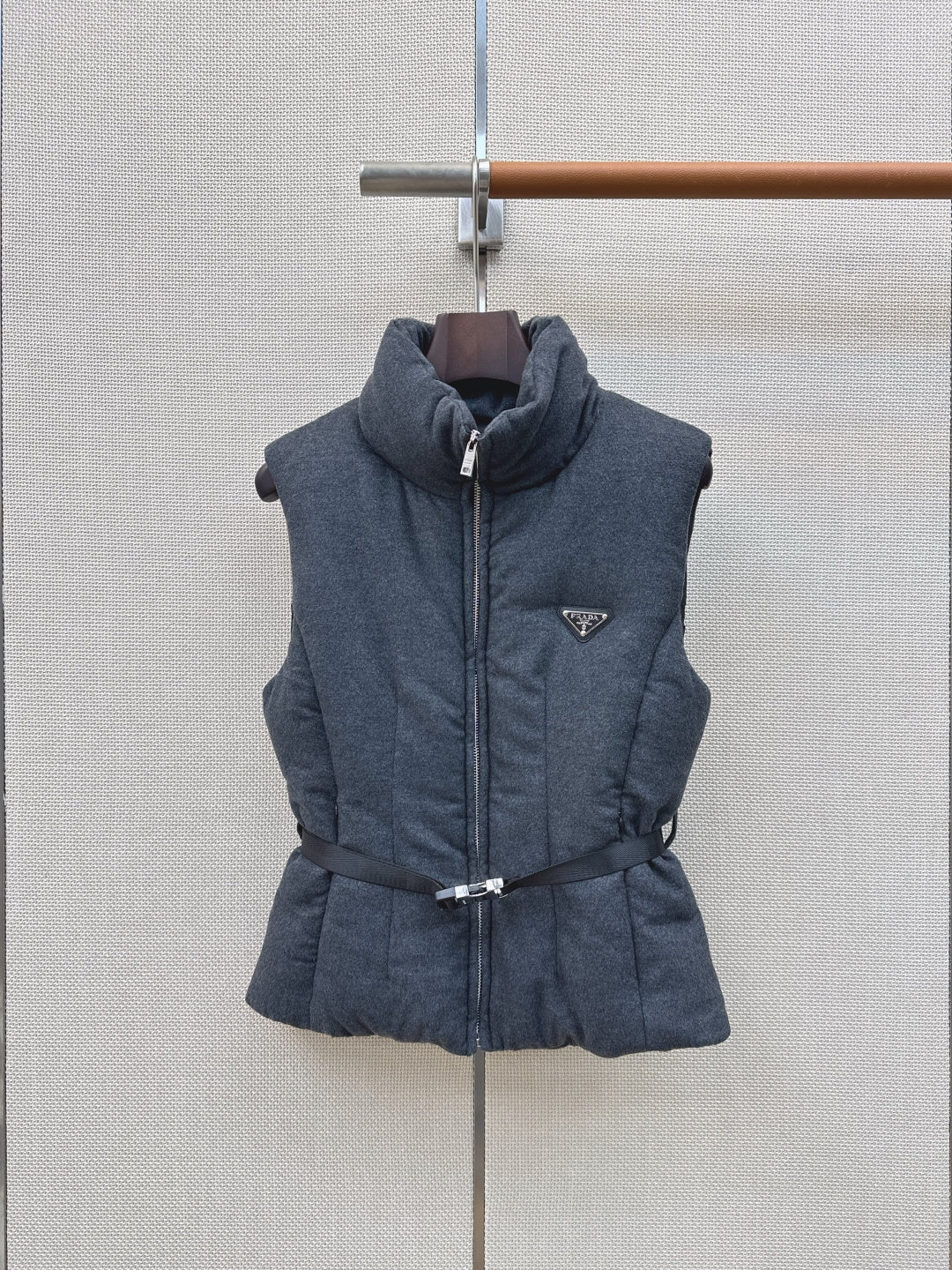 Prada 26s Loden Down Vest Grey Down Filling 419336