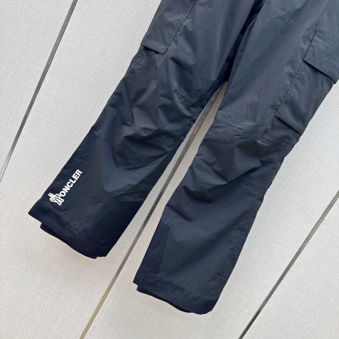 Moncler 26s Grenoble Ski Pants Suspender Black Goose Down 429125