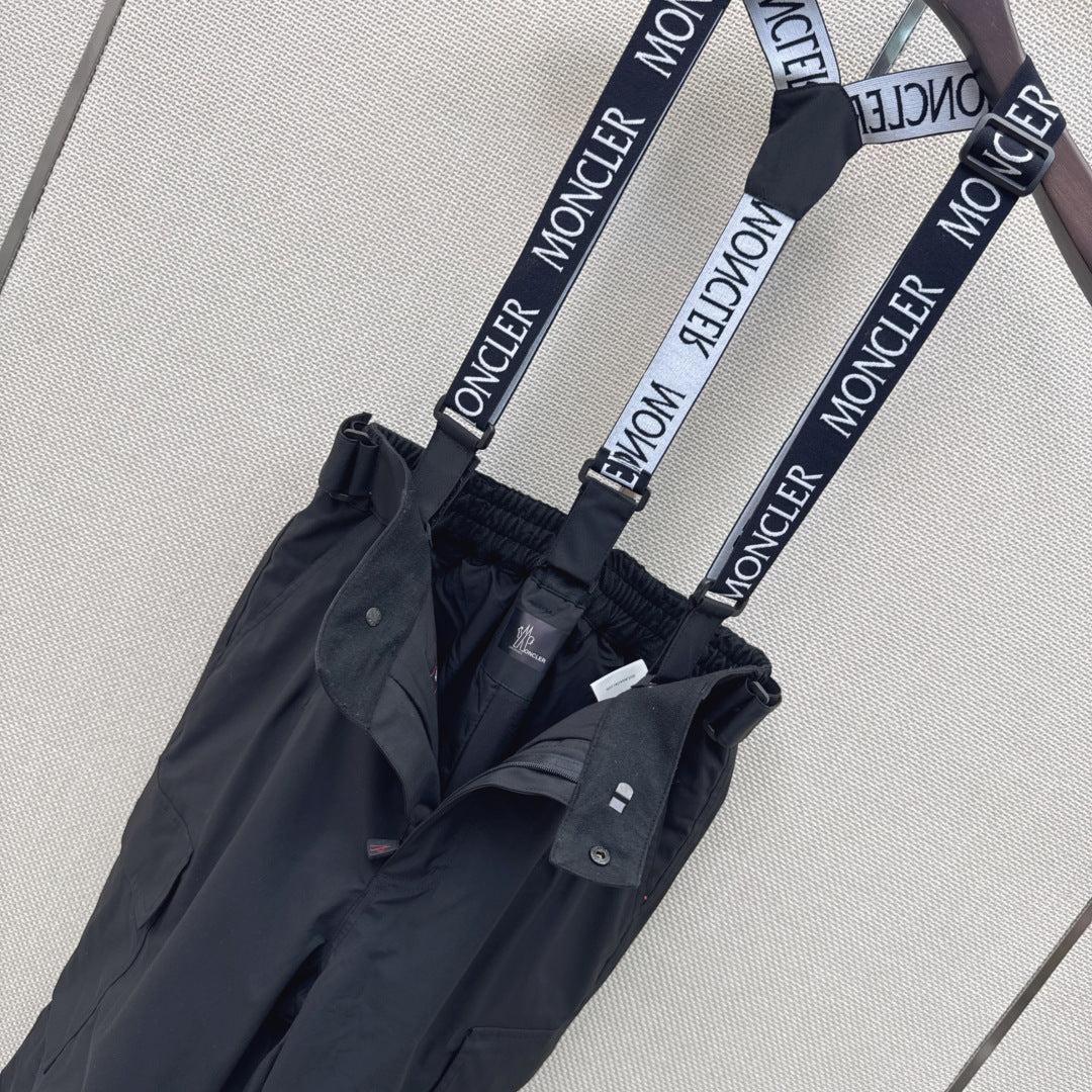 Moncler 26s Grenoble Ski Pants Suspender Black Goose Down 429125