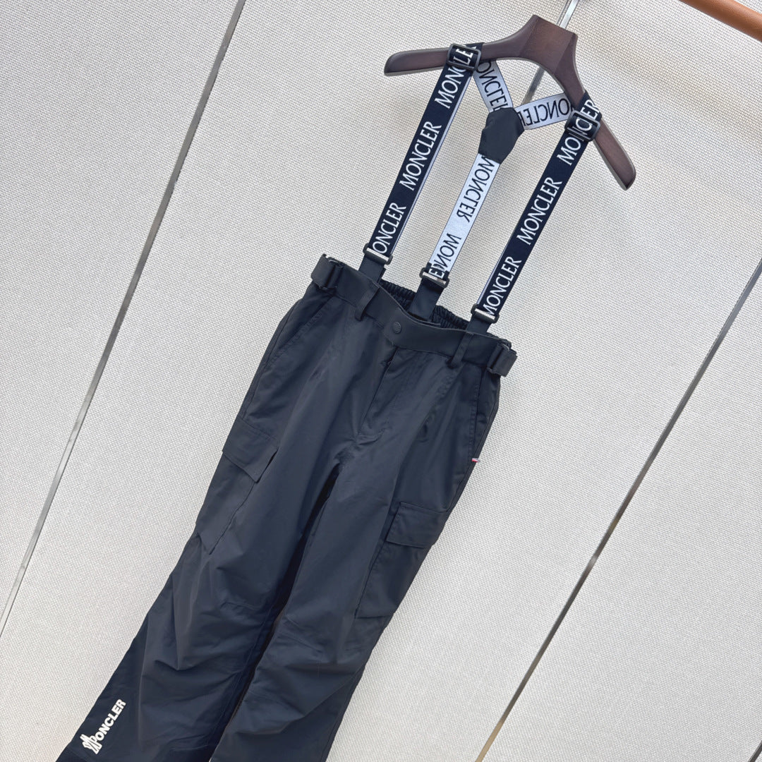 Moncler 26s Grenoble Ski Pants Suspender Black Goose Down 429125