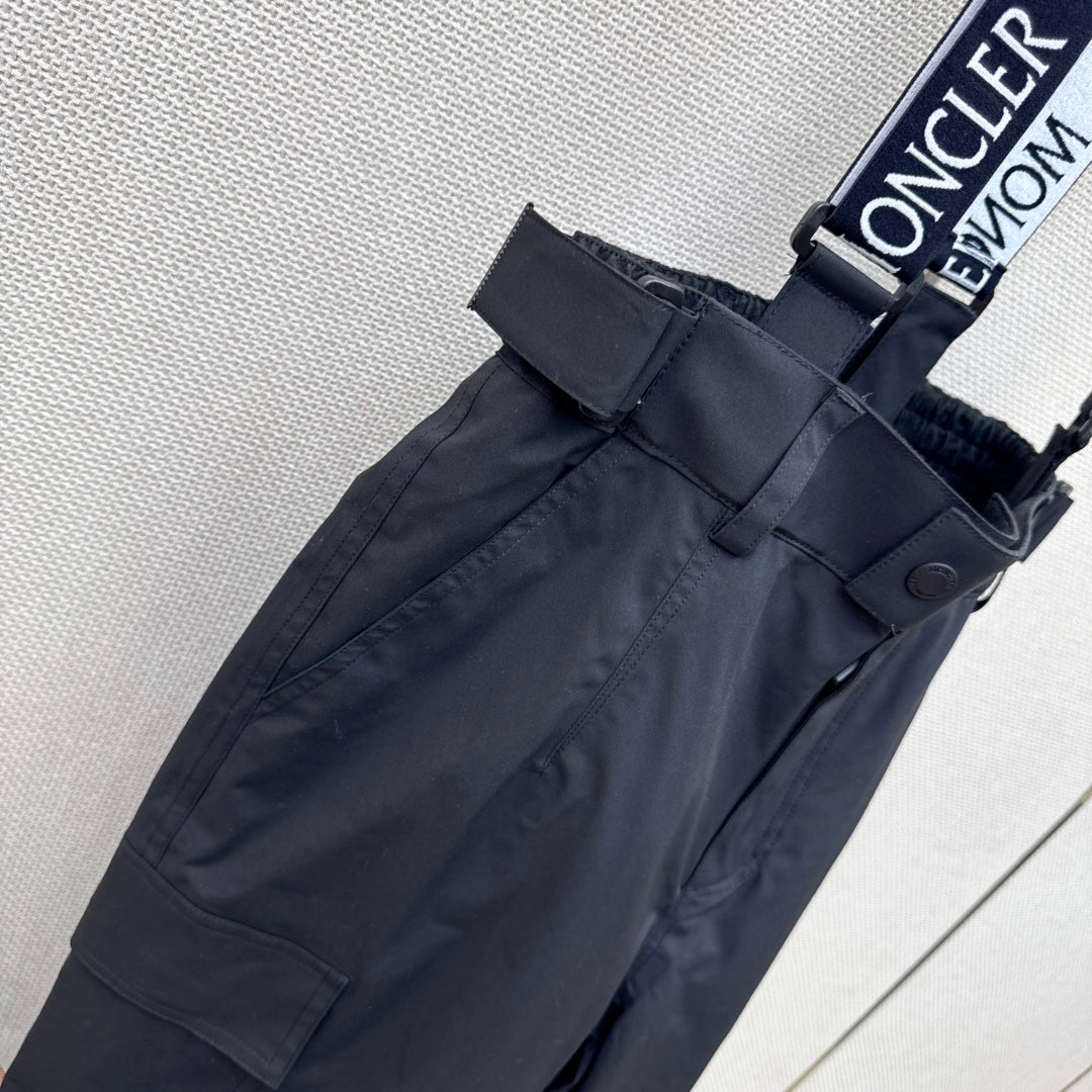 Moncler 26s Grenoble Ski Pants Suspender Black Goose Down 429125