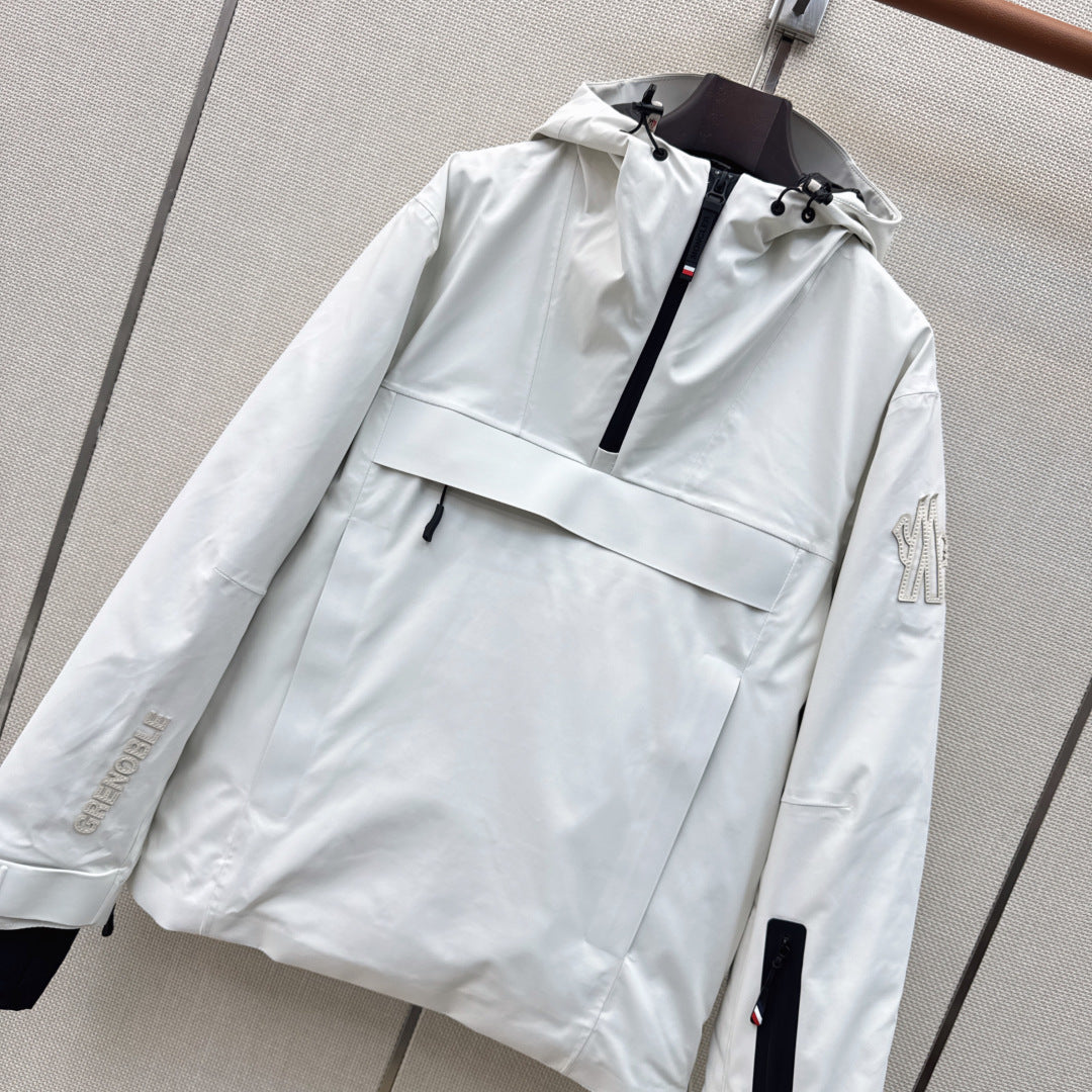Moncler 26s Grenoble Ski Anorak Jacket White Polyester 429119