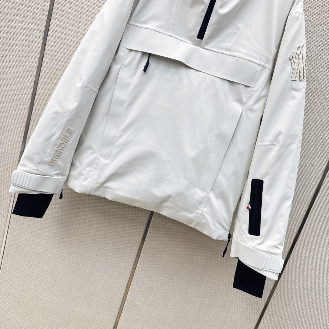 Moncler 26s Grenoble Ski Anorak Jacket White Polyester 429119