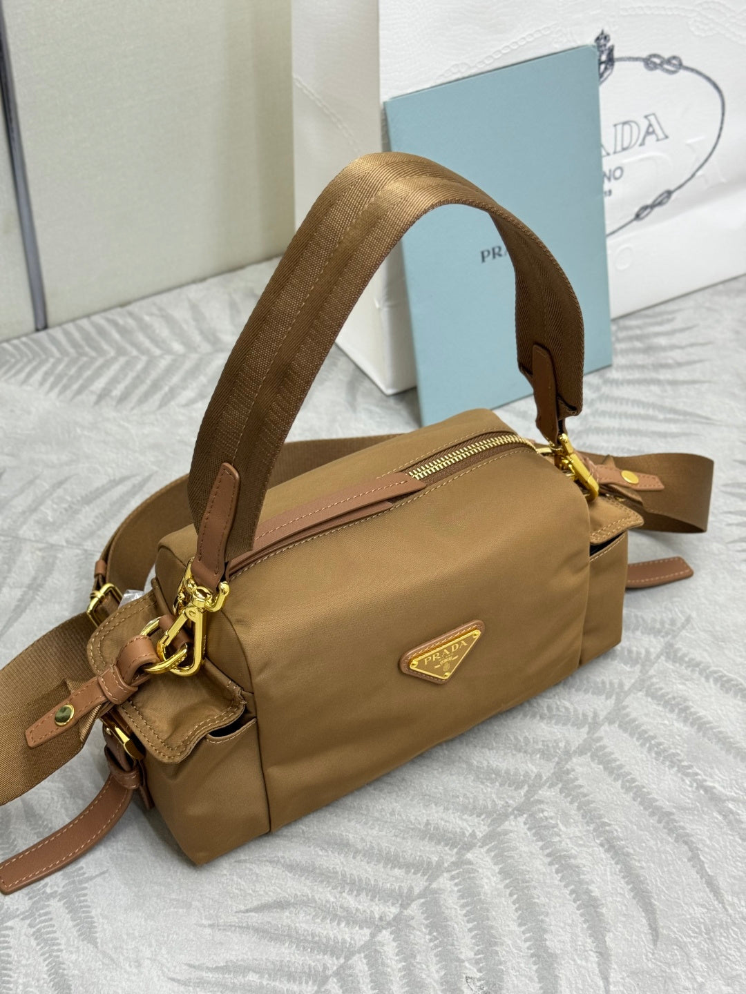 Prada 26s Small Explore Beige Re-Nylon 144439