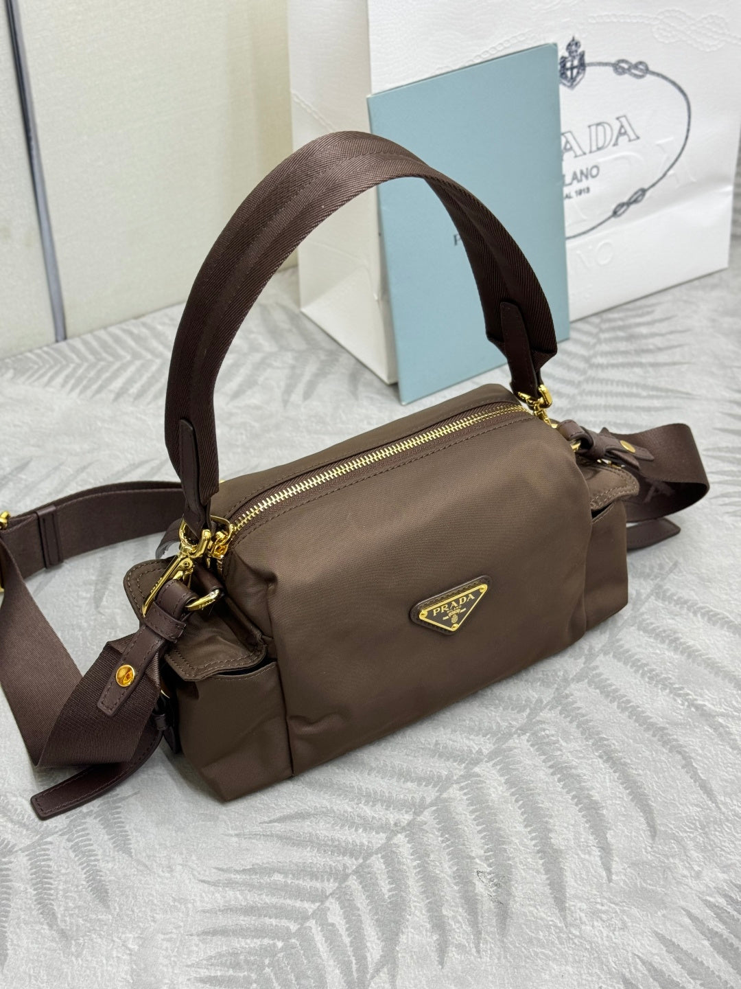 Prada 26s Small Explore Khaki Re-Nylon 144441