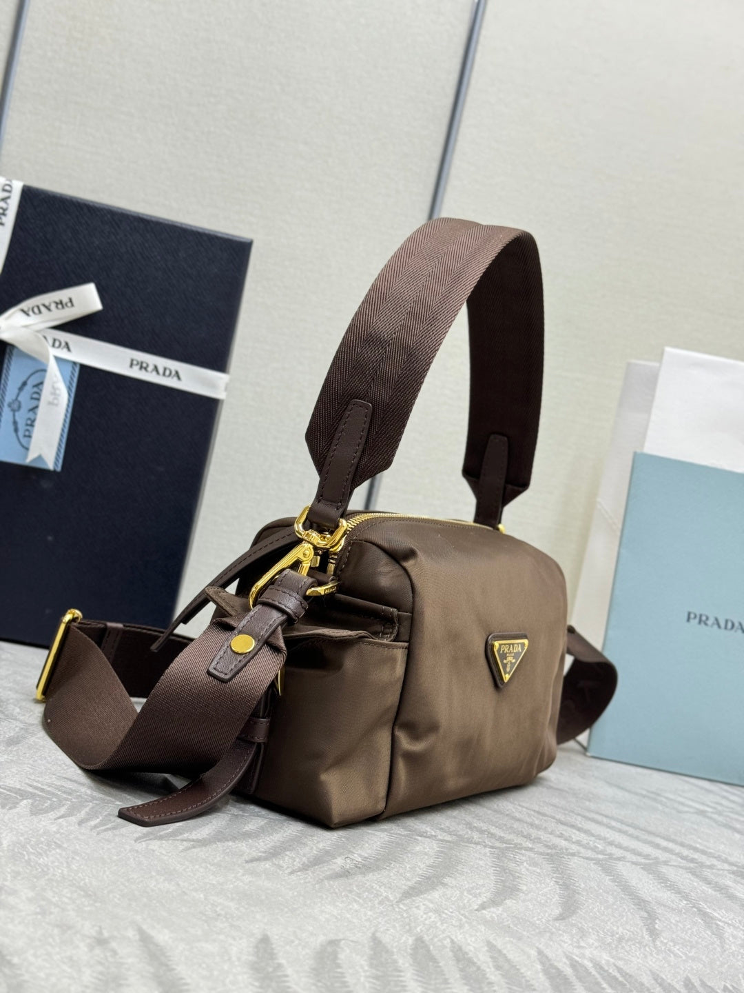 Prada 26s Small Explore Khaki Re-Nylon 144441