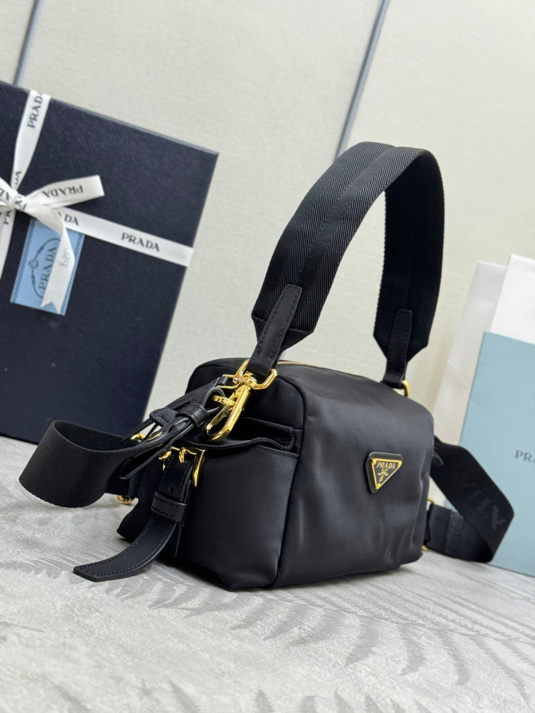 Prada 26s Small Explore Black Re-Nylon 144442