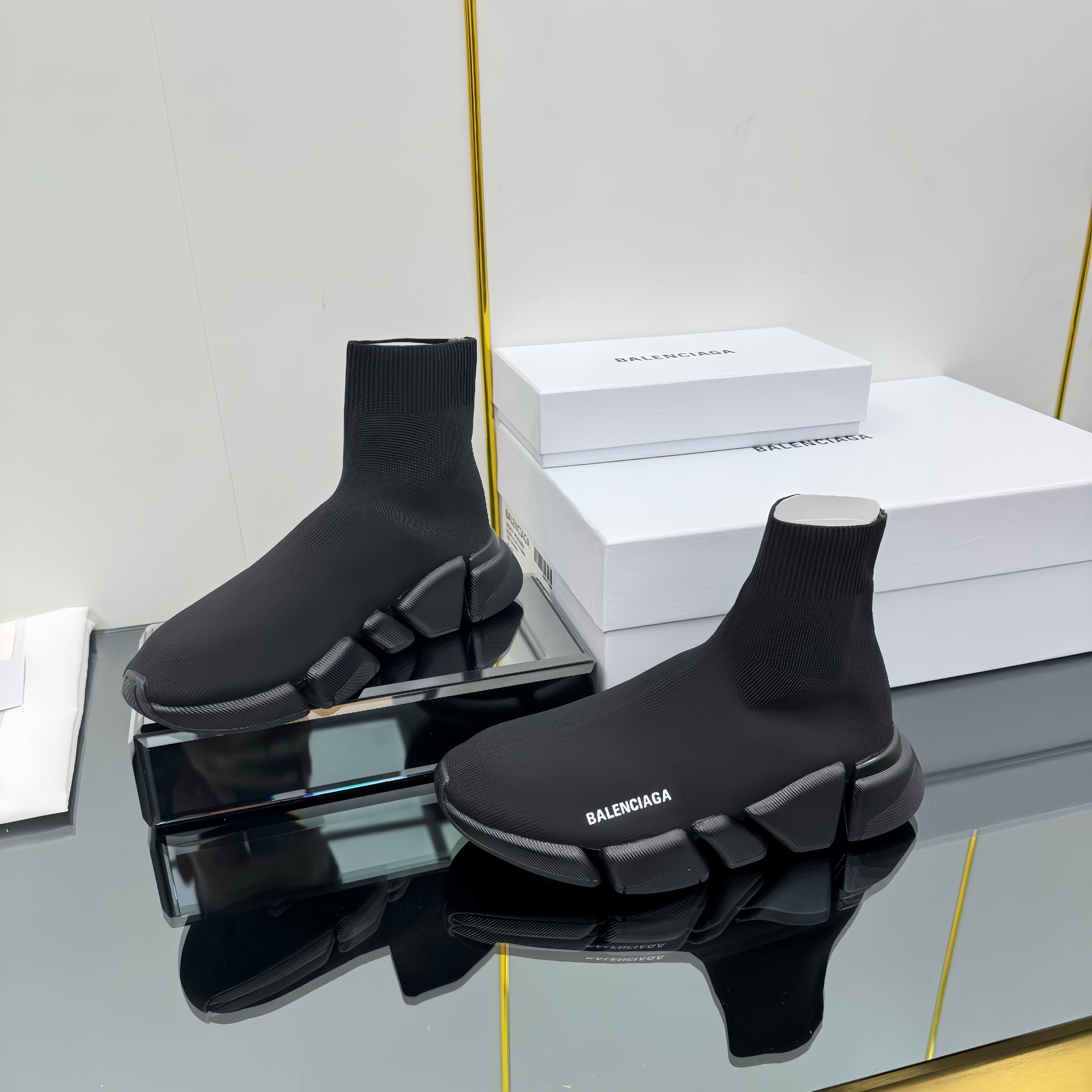 Balenciaga Speed Sneakers Black Polyester Elastane 832615