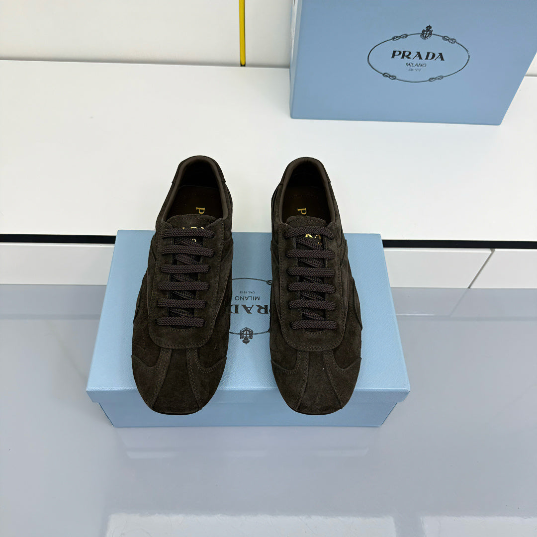 Prada 26s Montecarlo Re-Edition Sneakers Taupe Suede 986632