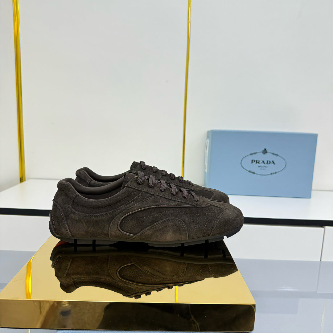 Prada 26s Montecarlo Re-Edition Sneakers Taupe Suede 986632