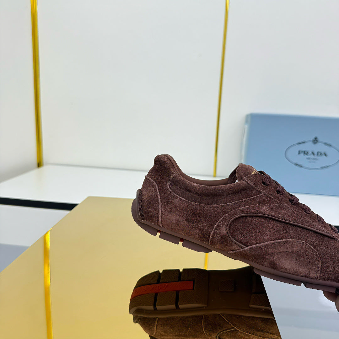 Prada 26s Montecarlo Re-Edition Sneakers Dark Brown Suede 986637