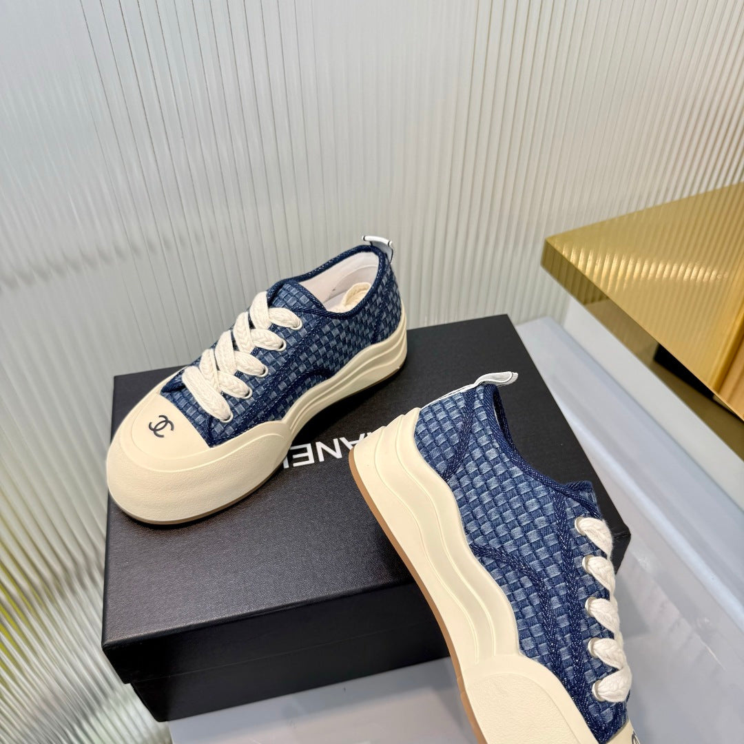 CC 26s Biscuit Shoes Blue White Sheepskin Denim 927708