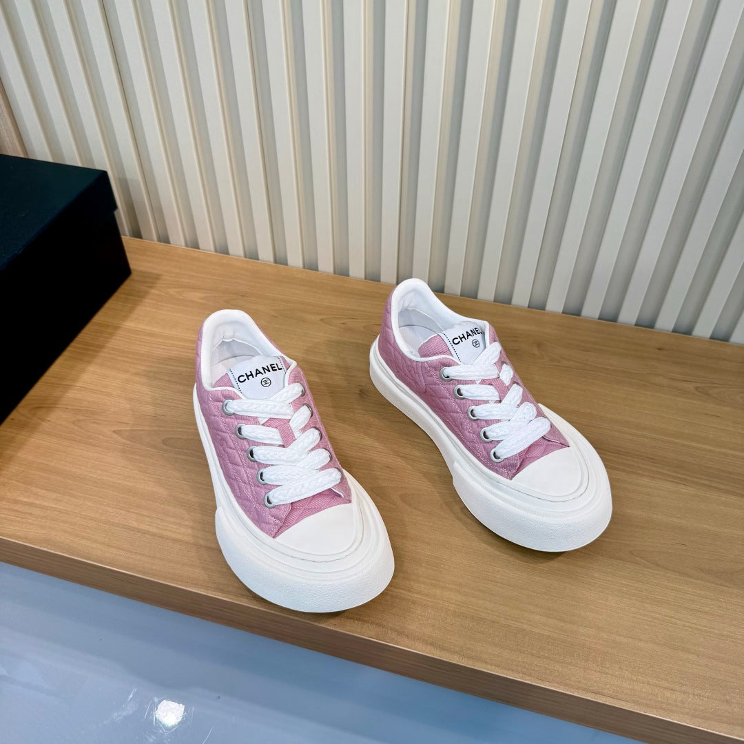 CC 26S Quilted Sneakers 3cm Dark Pink Fabric 106059