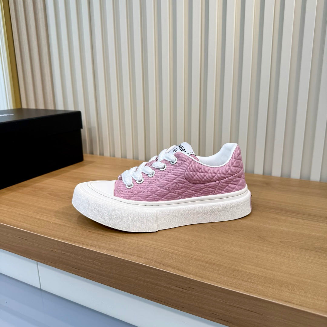CC 26S Quilted Sneakers 3cm Dark Pink Fabric 106059
