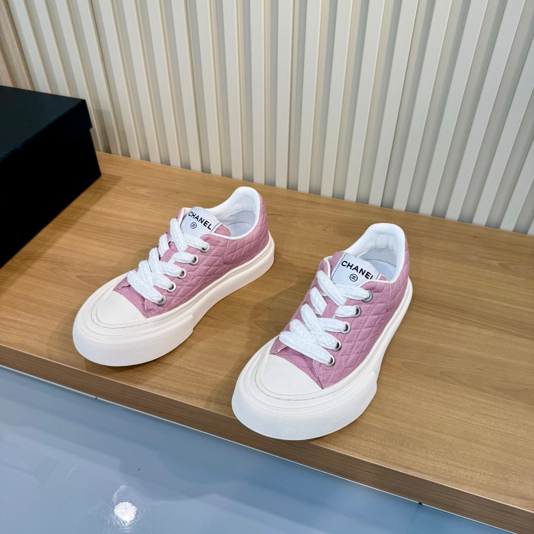 CC 26S Quilted Sneakers 3cm Dark Pink Fabric 106059