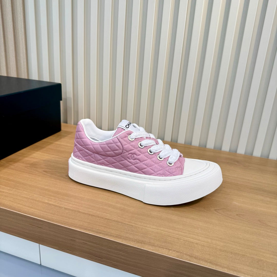 CC 26S Quilted Sneakers 3cm Dark Pink Fabric 106059