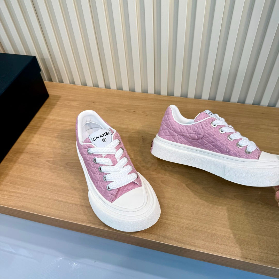 CC 26S Quilted Sneakers 3cm Dark Pink Fabric 106059