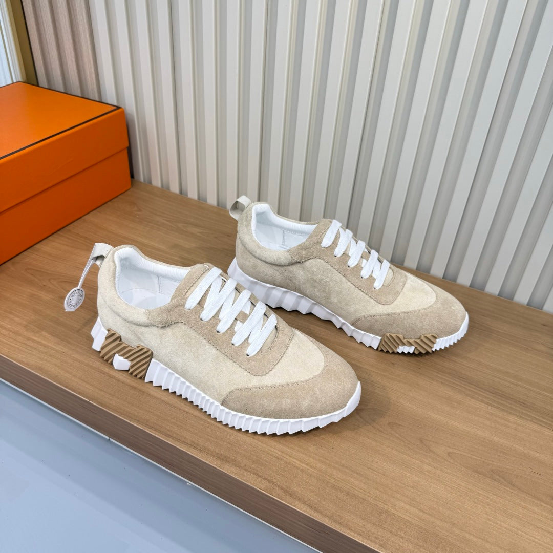 HM 26s Bouncing Sneakers 4cm Beige Glaise Suede 146262
