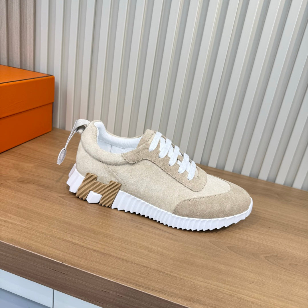 HM 26s Bouncing Sneakers 4cm Beige Glaise Suede 146262